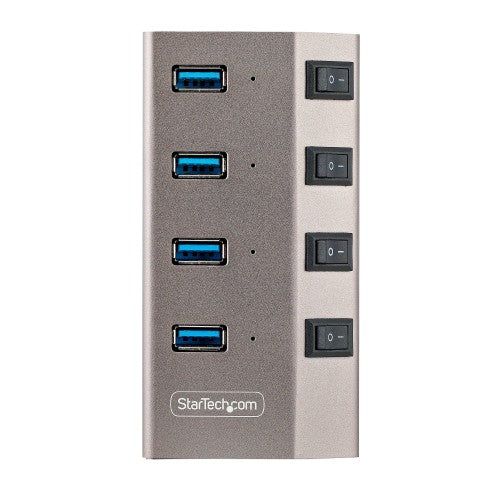 StarTech.com 5G4AIBS-USB-HUB-NA interface hub USB 3.2 Gen 1 (3.1 Gen 1) Type-B 5000 Mbit/s Gray