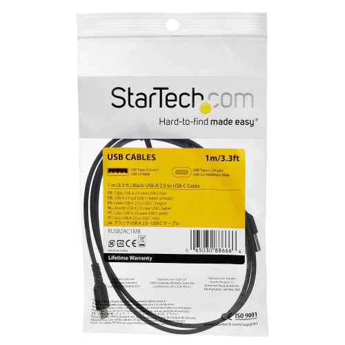 StarTech.com RUSB2CC1MB USB cable USB 2.0 39.4" (1 m) USB C Black
