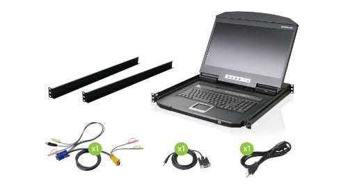 iogear GCL1900W rack console 18.5" 1366 x 768 pixels Metal, Plastic Black