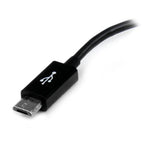 StarTech.com UUSBOTG USB cable USB 2.0 5" (0.127 m) Micro-USB B USB A Black