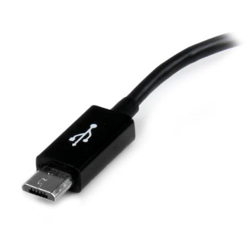 StarTech.com UUSBOTG USB cable USB 2.0 5" (0.127 m) Micro-USB B USB A Black