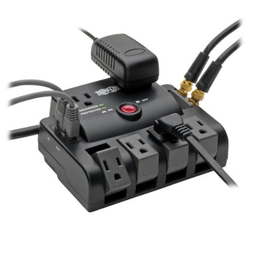Tripp Lite TLP606RNET surge protector Black 6 AC outlet(s) 120 V 72" (1.83 m)