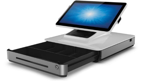 Elo Touch Solutions PayPoint, Android 8.1 with Google Play Services, 13.3-inch, PCAP, 3GB RAM, 32GB SSD, 2-inch receipt printer, 1D scanner, cash drawer, White, Worldwide 13.3" 1920 x 1080 pixels Black, White