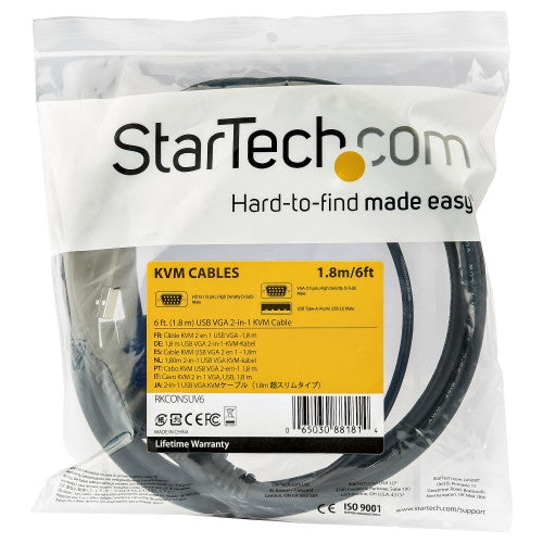 StarTech.com RKCONSUV15 KVM cable Black 181.1" (4.6 m)