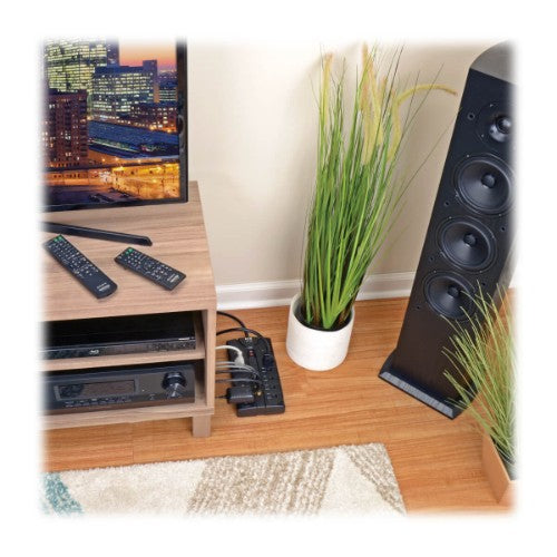 Tripp Lite TLP808TELTV surge protector Black 8 AC outlet(s) 120 V 96.1" (2.44 m)