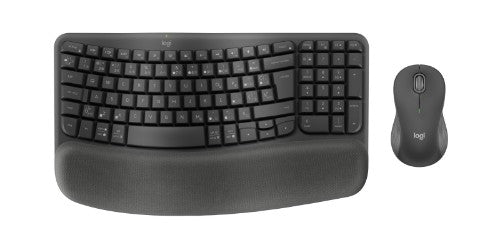 Logitech Wave Keys MK670 Combo keyboard Mouse included Universal RF Wireless + Bluetooth QZERTY French Graphite