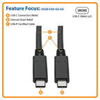 Tripp Lite U420-C03-G2-5A USB cable USB 3.2 Gen 2 (3.1 Gen 2) 35.8" (0.91 m) USB C Black