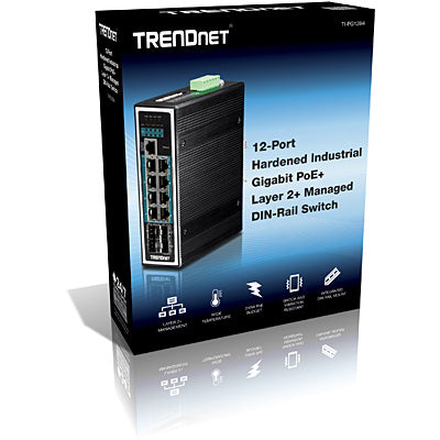 Trendnet TI-PG1284i Managed L2+ Gigabit Ethernet (10/100/1000) Power over Ethernet (PoE) Black