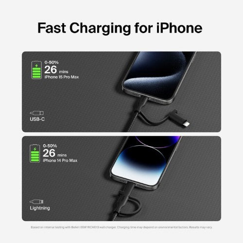 Belkin BoostCharge Pro USB cable USB 2.0 59.1" (1.5 m) USB C USB C/Lightning Black