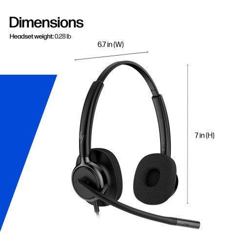 HP Poly Mission 425 Stereo USB Wired Headset Classic