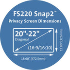 Kensington FS220 Snap2™ Privacy Screen for 20”-22” Widescreen Monitors (16:9 / 16:10)