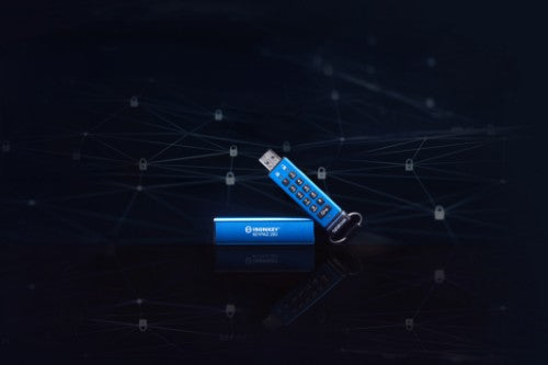 Kingston Technology IronKey Keypad 200 USB flash drive 128 GB USB Type-A 3.2 Gen 1 (3.1 Gen 1) Blue
