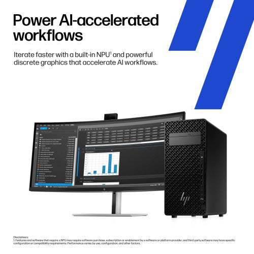 HP Z2 G1i Wolf Pro Security Edition Intel Core Ultra 7 265K 32 GB DDR5-SDRAM 1 TB SSD NVIDIA RTX 2000 Ada Windows 11 Pro Tower Workstation AI Workstation, AI PC Black