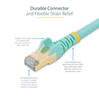 StarTech.com C6ASPAT20AQ networking cable Turquoise 240.2" (6.1 m) Cat6a