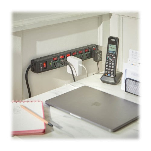 Tripp Lite TLP76MSGB surge protector Black 7 AC outlet(s) 110 - 125 V 72" (1.83 m)