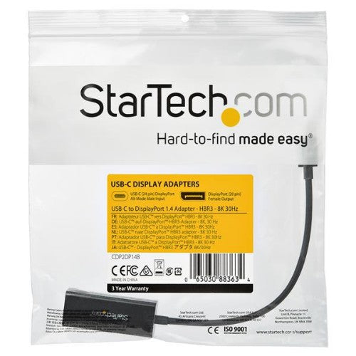 StarTech.com CDP2DP14B USB graphics adapter 7680 x 4320 pixels Black