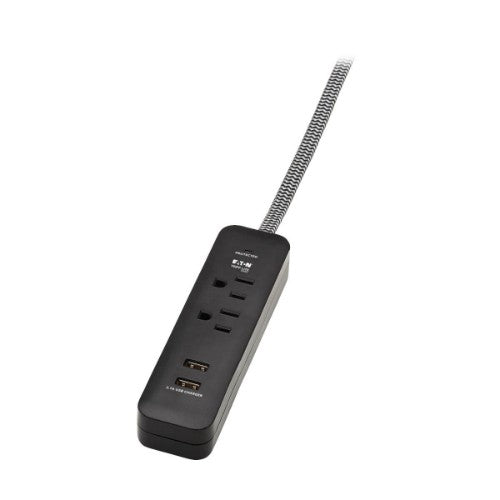 Tripp Lite TLP206USB surge protector Black 2 AC outlet(s) 110 - 125 V 72" (1.83 m)