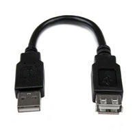 StarTech.com USBEXTAA6IN USB cable USB 2.0 5.98" (0.152 m) USB A Black