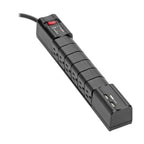 Tripp Lite TLP608RUSBB surge protector Black 6 AC outlet(s) 96.1" (2.44 m)