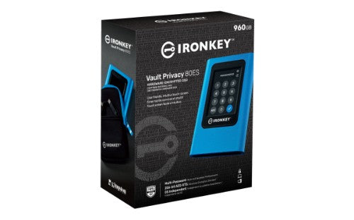 Kingston Technology IronKey Vault Privacy 80 960 GB USB Type-C 3.2 Gen 1 (3.1 Gen 1) Blue
