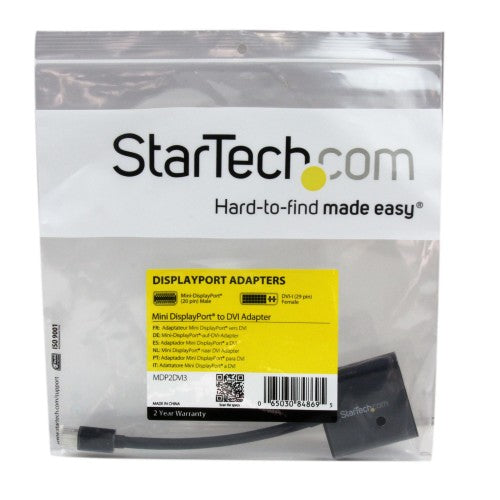 StarTech.com MDP2DVI3 video cable adapter 5.12" (0.13 m) Mini DisplayPort DVI-I Black