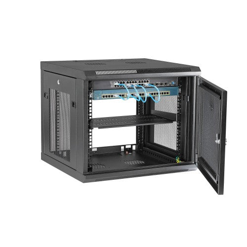 StarTech.com RK920WALM rack cabinet 9U Wall mounted rack Black