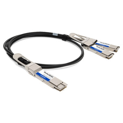 AddOn Networks DAC-Q56DD-2Q28-2-5M-AO InfiniBand/fibre optic cable 98.4" (2.5 m) QSFP-DD 2xQSFP28 Black, Silver