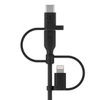 Belkin BOOST CHARGE USB cable 39.4" (1 m) USB A USB C/Micro-USB B/Lightning Black