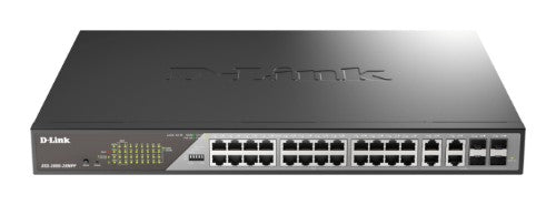 D-Link DSS-200G-28MPP network switch Managed L2 Gigabit Ethernet (10/100/1000) Power over Ethernet (PoE) 1U Gray