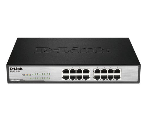 D-Link DGS-1016C network switch Unmanaged Gigabit Ethernet (10/100/1000) Black