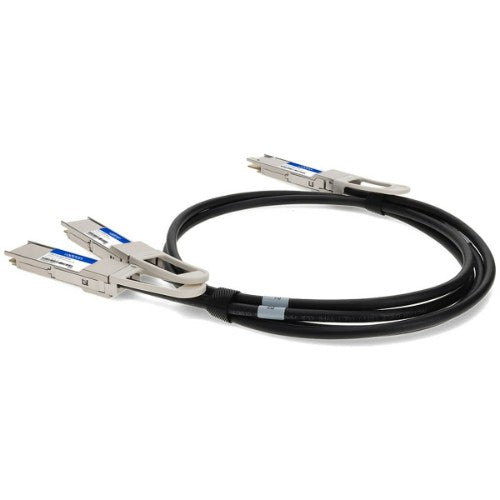 AddOn Networks CAB-D-2Q-400G2-5M-AO InfiniBand/fibre optic cable 98.4" (2.5 m) QSFP-DD 2x QSFP56 Black, Metallic
