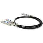 AddOn Networks CAB-D-2Q-400G-1M-AO InfiniBand/fibre optic cable 39.4" (1 m) QSFP-DD 2x QSFP56 Black, Metallic