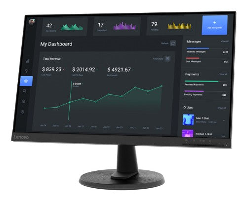 Lenovo D24-40 computer monitor 23.8" 1920 x 1080 pixels Full HD LED Black