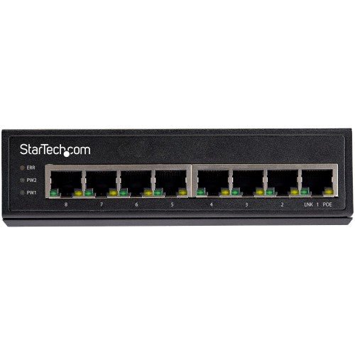 StarTech.com IESC1G80UP network switch Unmanaged Gigabit Ethernet (10/100/1000) Power over Ethernet (PoE) Black