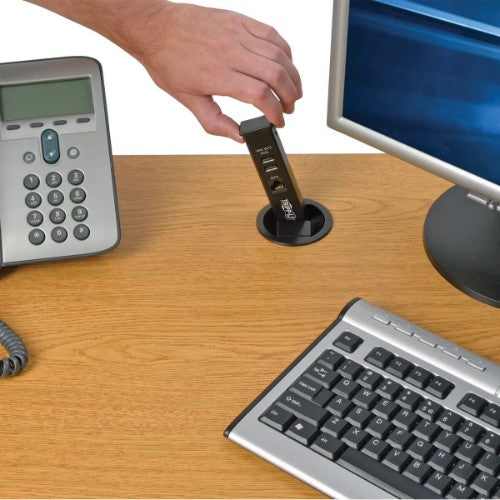 Tripp Lite TLP310DMUSB surge protector Black 3 AC outlet(s) 120 V 120" (3.05 m)