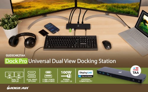 iogear GUD3C4K2TAA notebook dock/port replicator Wired Thunderbolt 4 Black