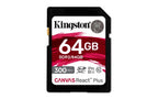 Kingston Technology Canvas React Plus 64 GB SD UHS-II Class 10
