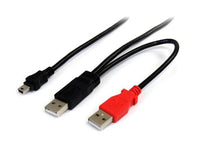 StarTech.com USB2HABMY6 USB cable USB 2.0 70.9" (1.8 m) Mini-USB B 2 x USB A Black, Red