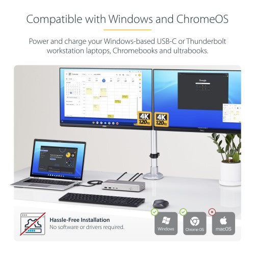 StarTech.com 155NA-USB4-DOCK laptop dock/port replicator Wired Silver