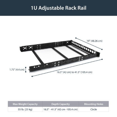 StarTech.com UNIRAILS1U rack accessory Rack rail