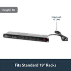 StarTech.com RKPW161915 power distribution unit (PDU) 16 AC outlet(s) 1U Black