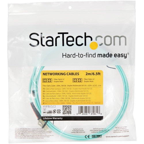 StarTech.com 450FBLCLC2 InfiniBand/fibre optic cable 78.7" (2 m) LC Aqua color
