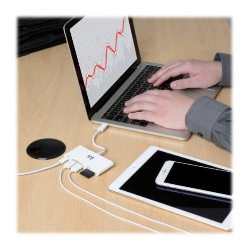 Tripp Lite U460-002-2AM-C laptop dock/port replicator USB 3.2 Gen 1 (3.1 Gen 1) Type-C White