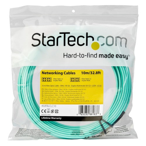 StarTech.com 450FBLCLC10 InfiniBand/fibre optic cable 393.7" (10 m) LC Aqua color
