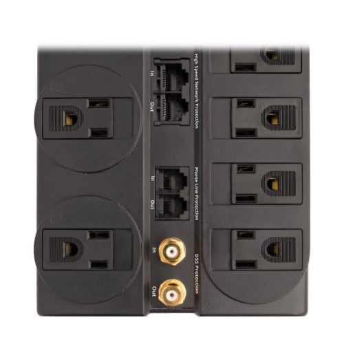 Tripp Lite TLP810NET surge protector Black 8 AC outlet(s) 120 V 118.1" (3 m)