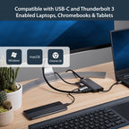 StarTech.com DKT30CSDHPD3 laptop dock/port replicator Wired USB 3.2 Gen 1 (3.1 Gen 1) Type-C Black, Gray