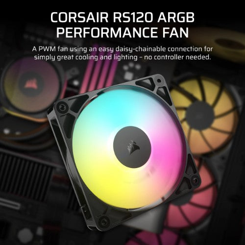 Corsair RS120 ARGB Computer case Fan 4.72" (12 cm) Black 1 pc(s)