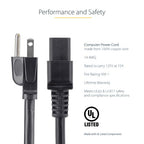 StarTech.com PXT515C19146 power cable Black 70.9" (1.8 m) NEMA 5-15P C19 coupler