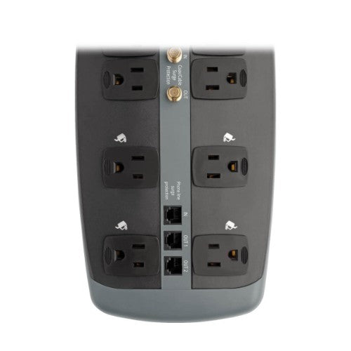 Tripp Lite TLP1008TELTV surge protector Black 10 AC outlet(s) 120 V 94.5" (2.4 m)