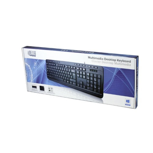 Adesso AKB-132HB keyboard Universal USB QWERTY US English Black